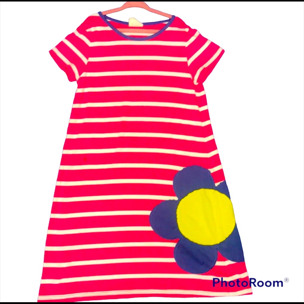 Mini Boden Flower Appliqué Shift Dress girls 9-10